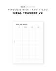 PR352 - Meal Time Tracker V2 - Printable Insert