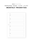 PR306 - Monthly Priorities - Printable Insert