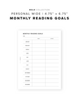 PR314 - Monthly Reading Goals V2 - Printable Insert