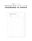 PR355 - Passwords To Update - Printable Insert
