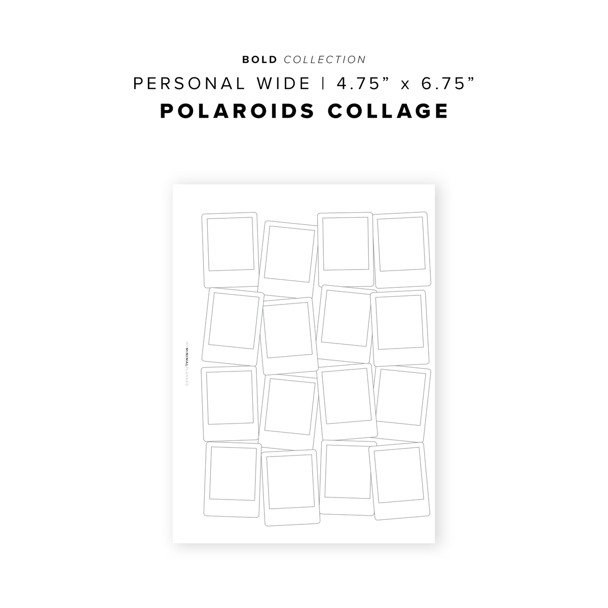 Inset Collage PR295 - Polaroids Collage - Printable Insert – My Minimal Planner
