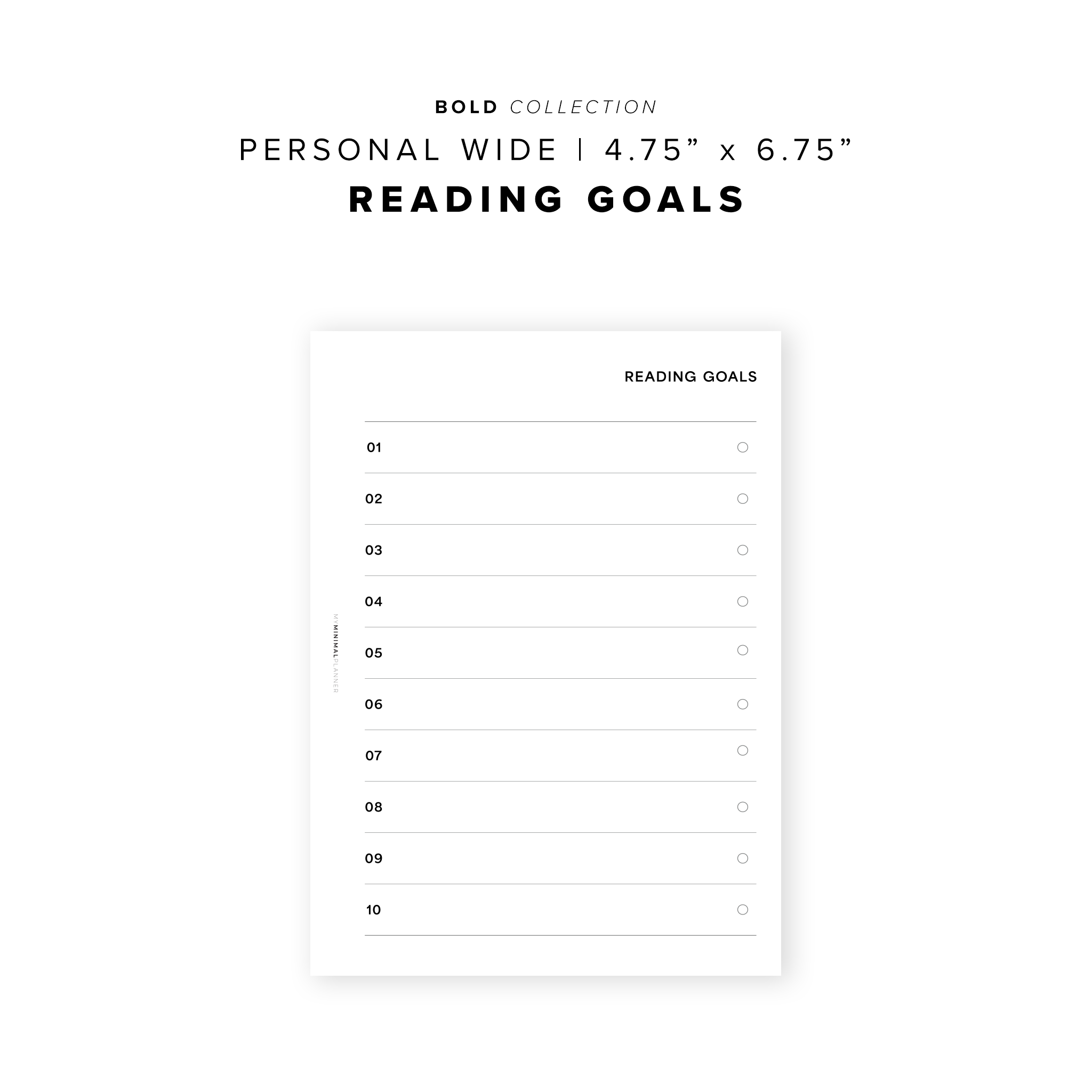 PR293 - Reading Goals - Printable Insert