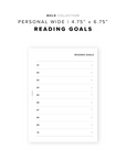 PR293 - Reading Goals - Printable Insert