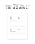 PR297 - Reading Journal V2 - Printable Insert