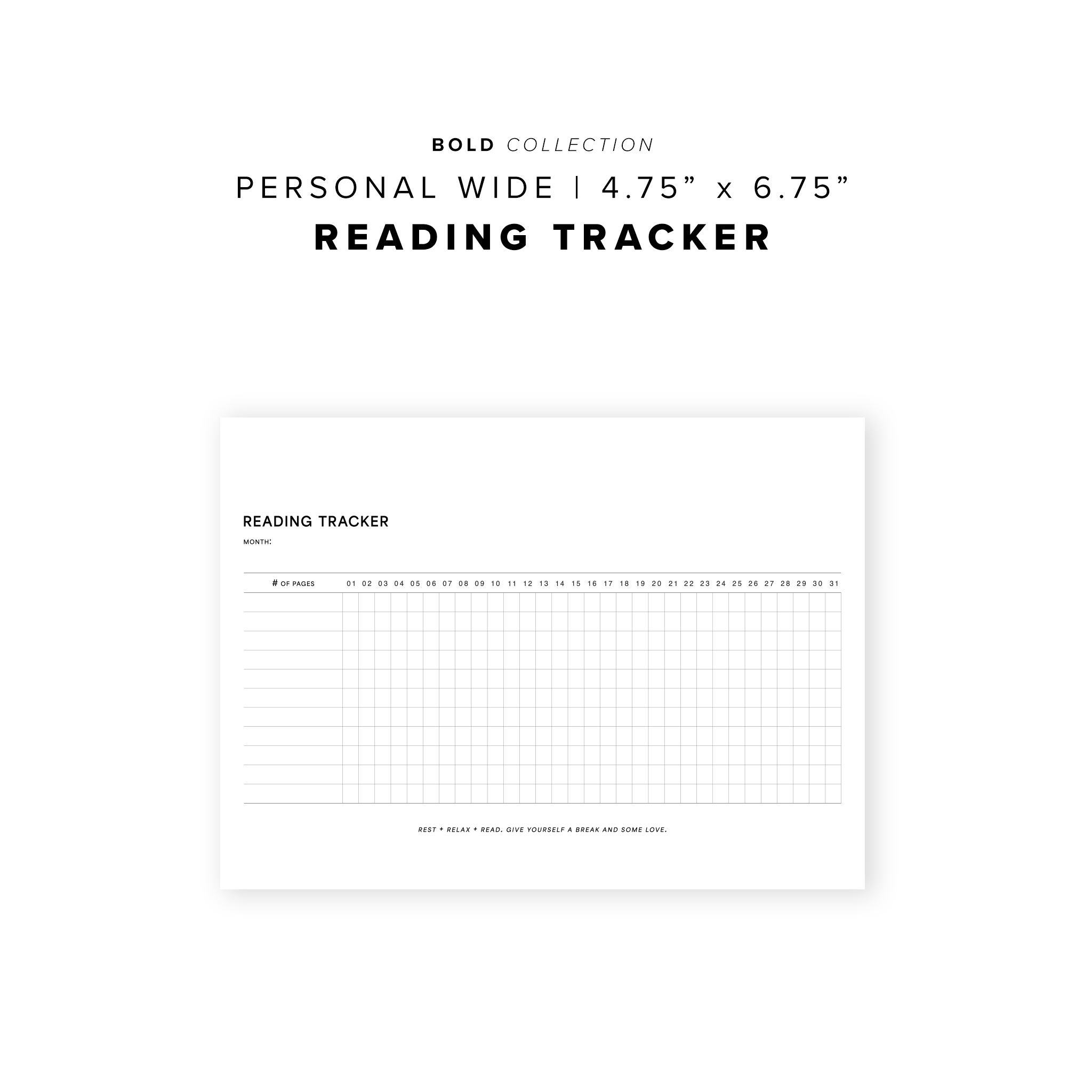 PR215 Reading Tracker Printable Insert My Minimal Planner pr215-reading-tracker-printable-insert-my-minimal-planner