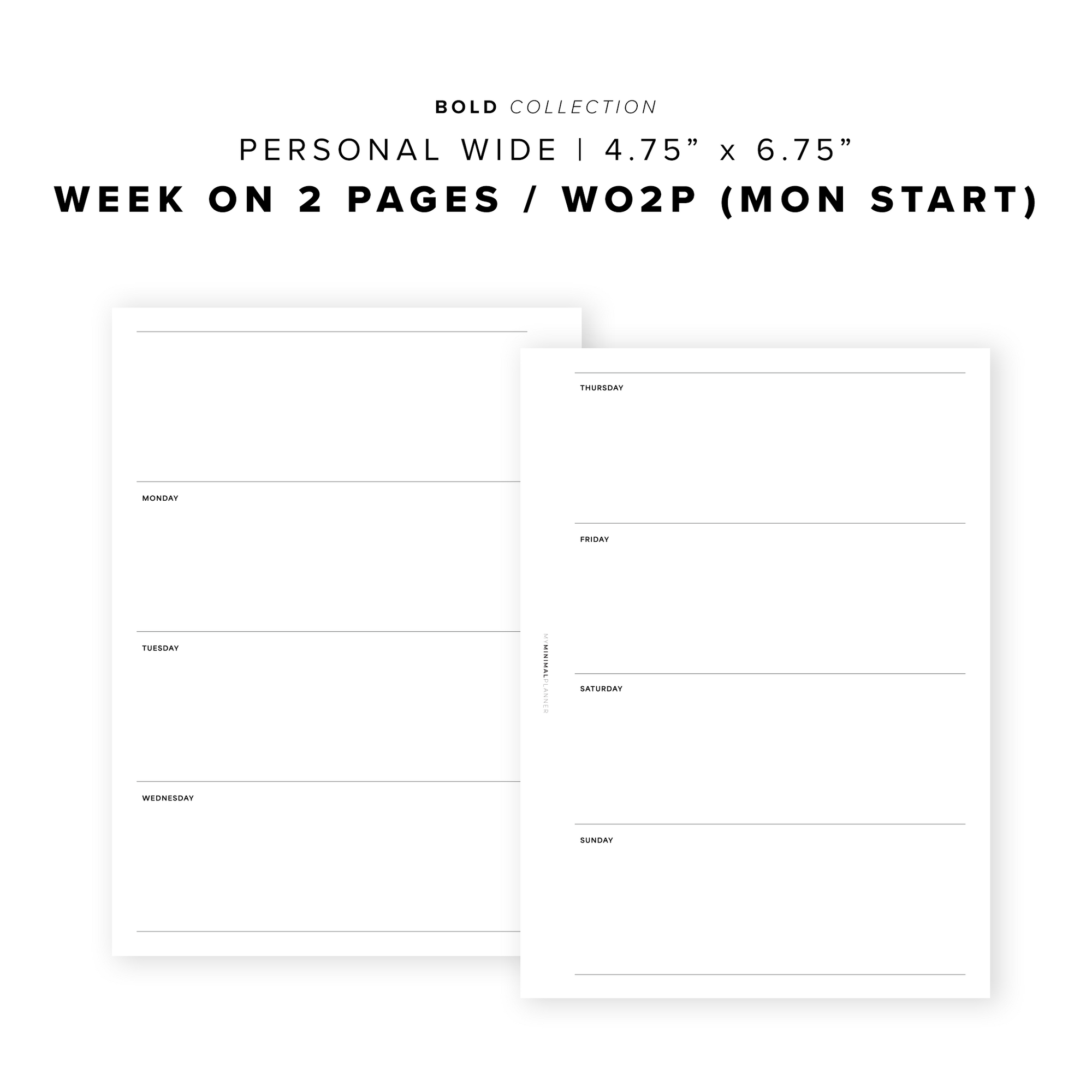 PR322 - Week on 2 Pages V3 (WO2P) - Printable Insert