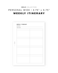 PR261 - Weekly Itinerary - Printable Insert