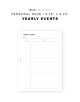 PR286 - Yearly Events - Printable Insert