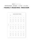 PR364 - Yearly Reading Tracker - Printable Insert