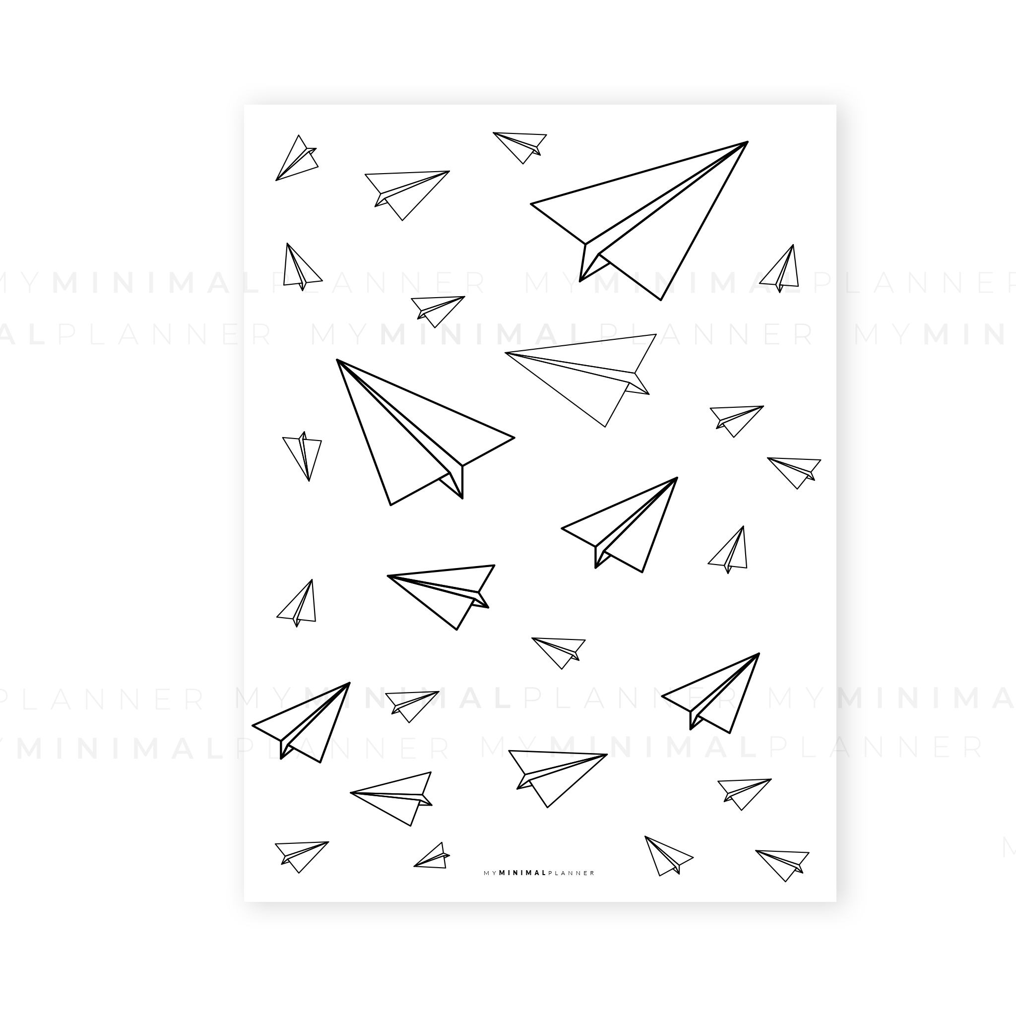 PRD205 - Paper Plane Pattern - Printable Dashboard