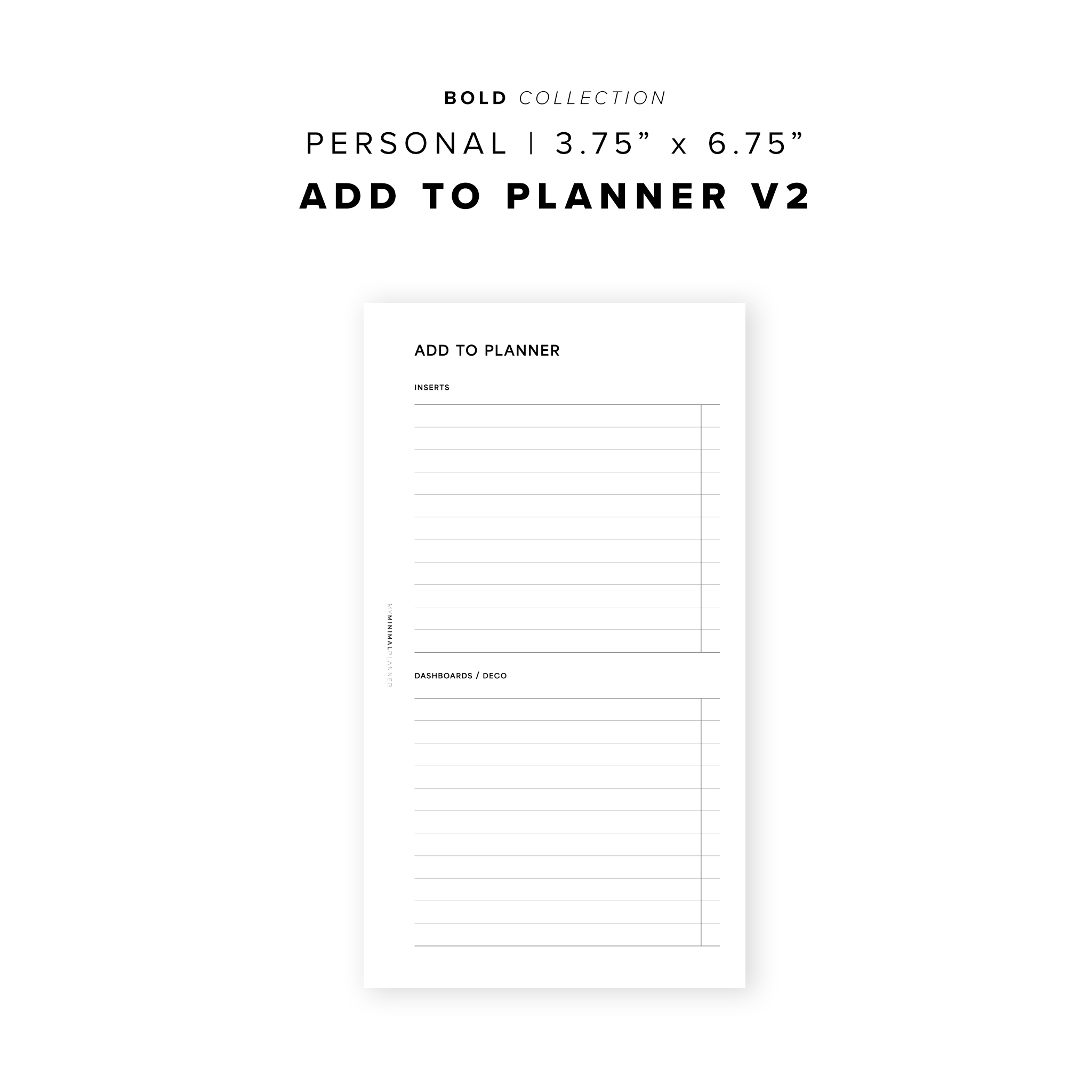 PR285 - Add to Planner V2 - Printable Insert