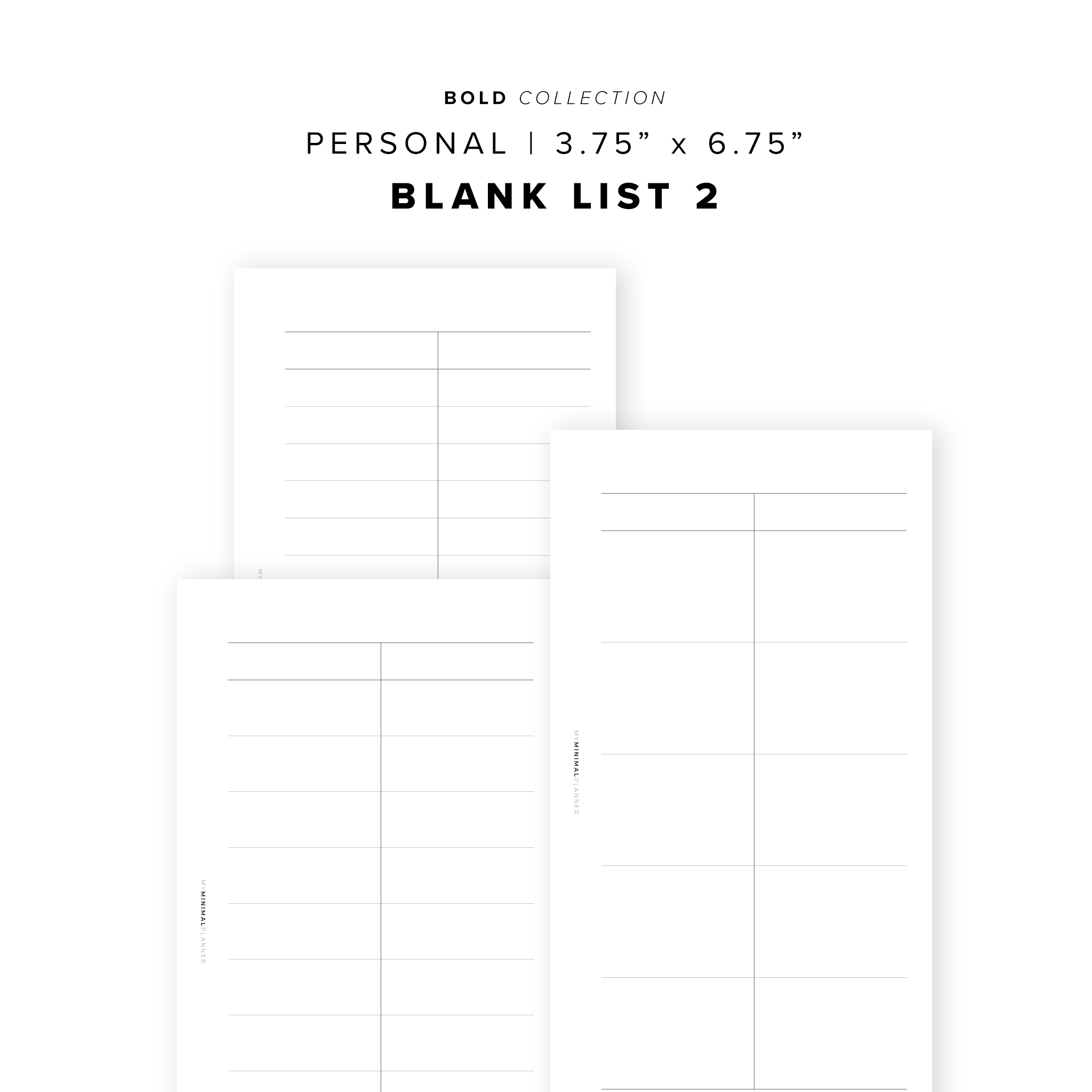 PR315 - Blank List 2 - Printable Insert