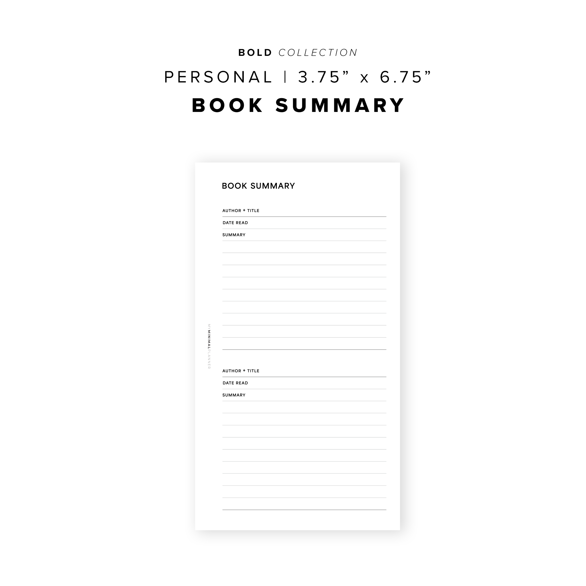 PR302 - Book Summary - Printable Insert