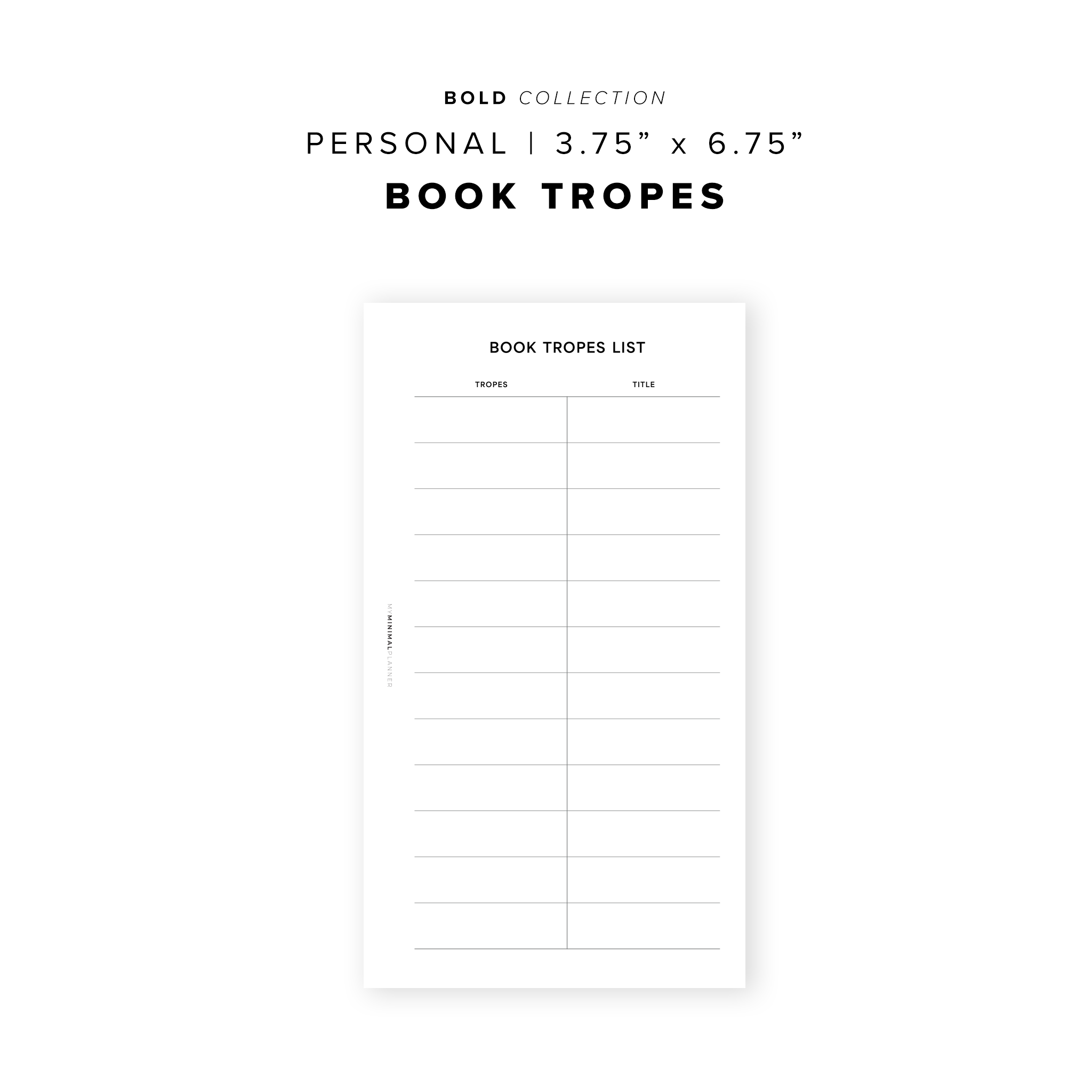 PR291 - Book Tropes - Printable Insert