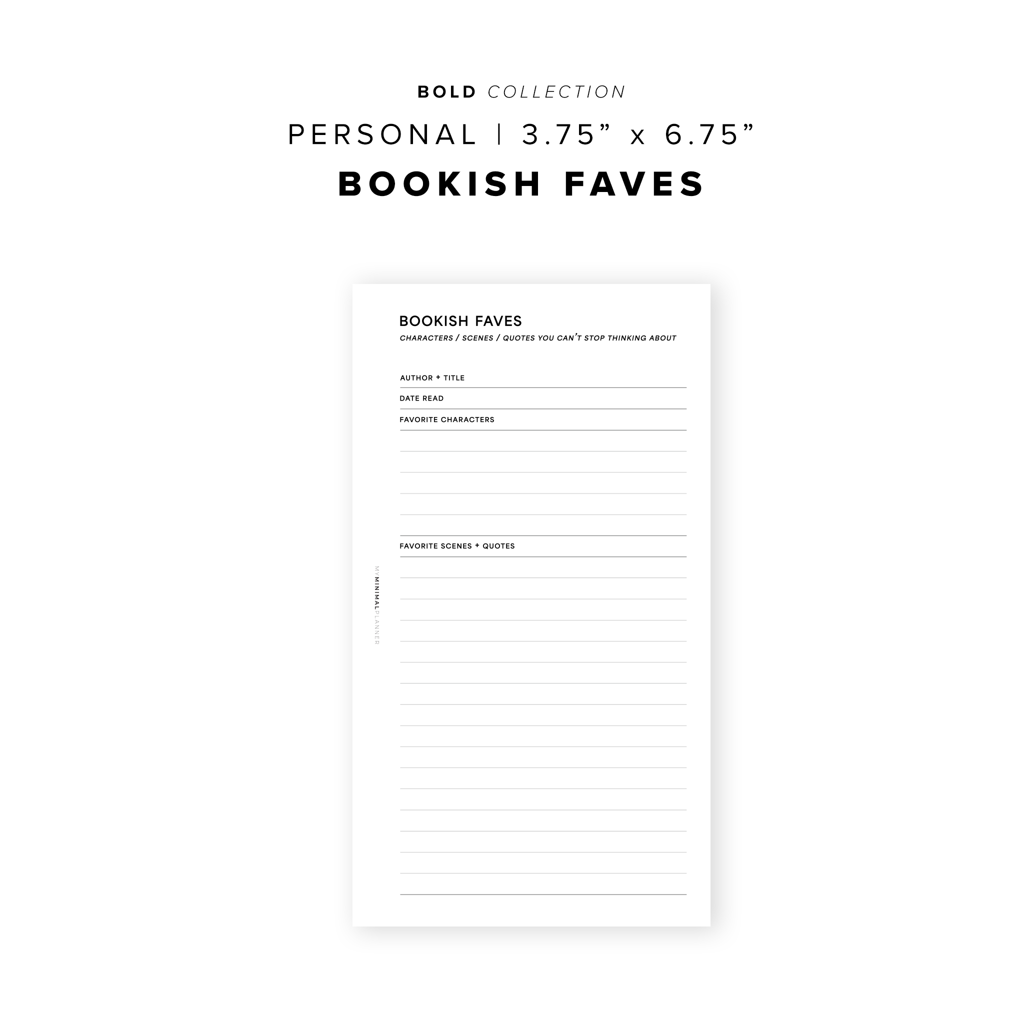 PR279 - Bookish Faves - Printable Insert