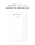 PR281 - Books to Movies - Printable Insert