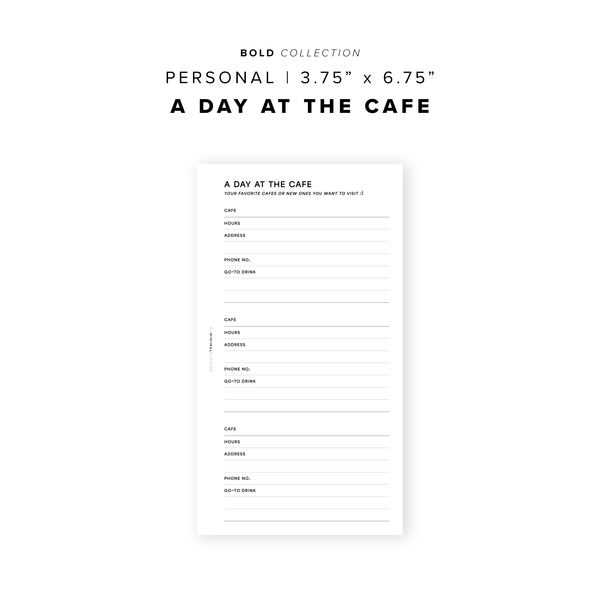 PR289 - Day at the Cafe - Printable Insert