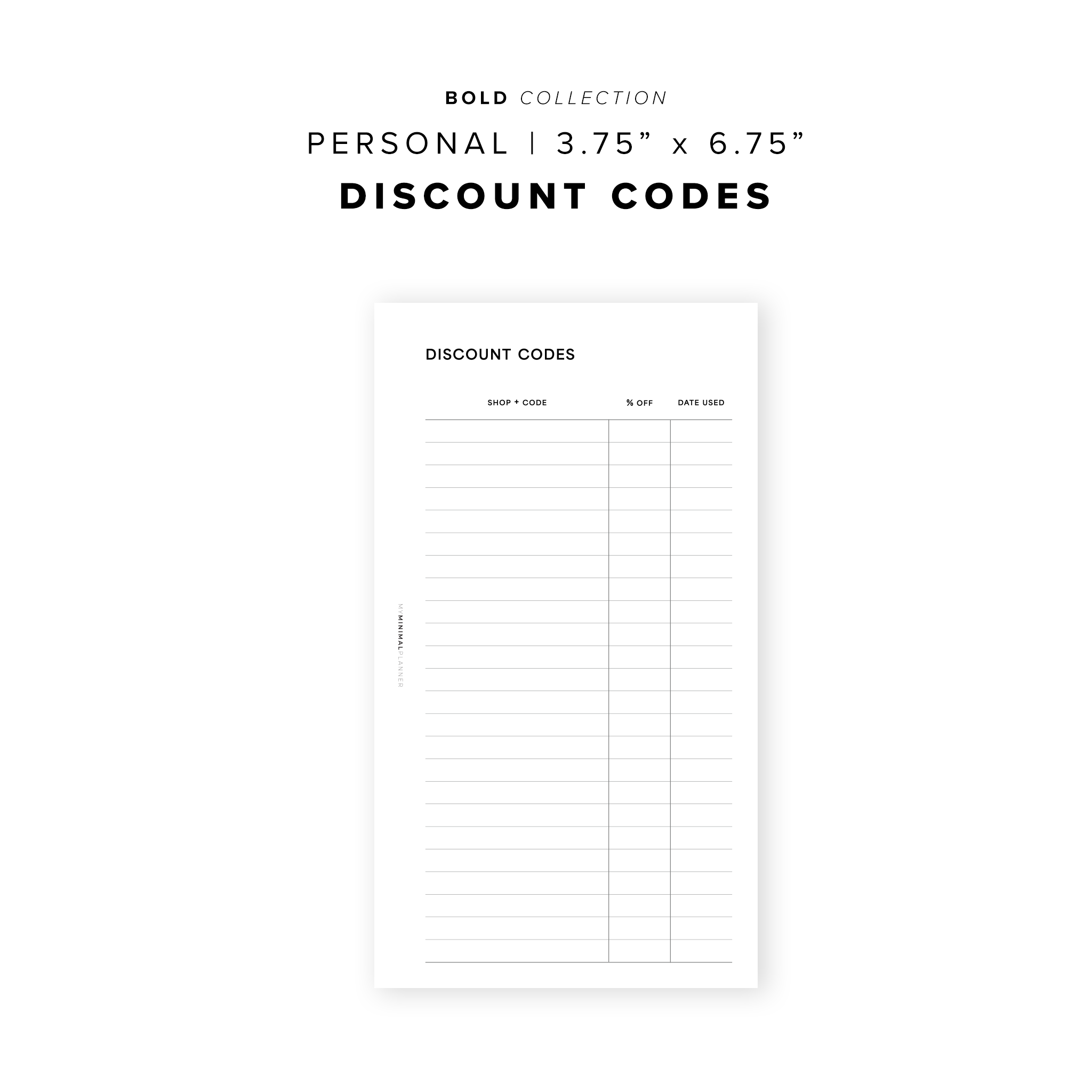 PR255 - Discount Codes V2 - Printable Insert