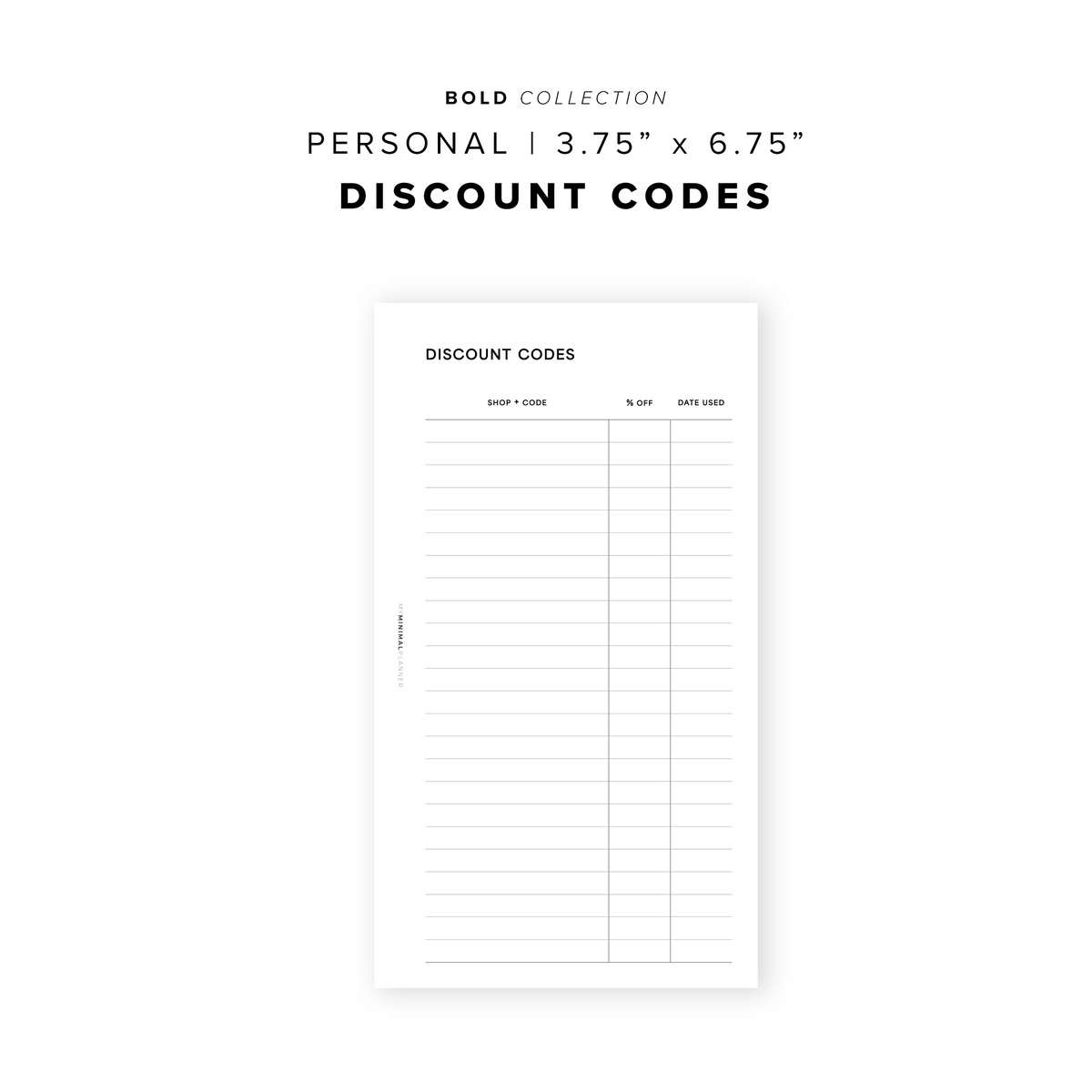 Positive Planner Discount Code PR255 - Discount Codes V2 - Printable Insert – My Minimal Planner