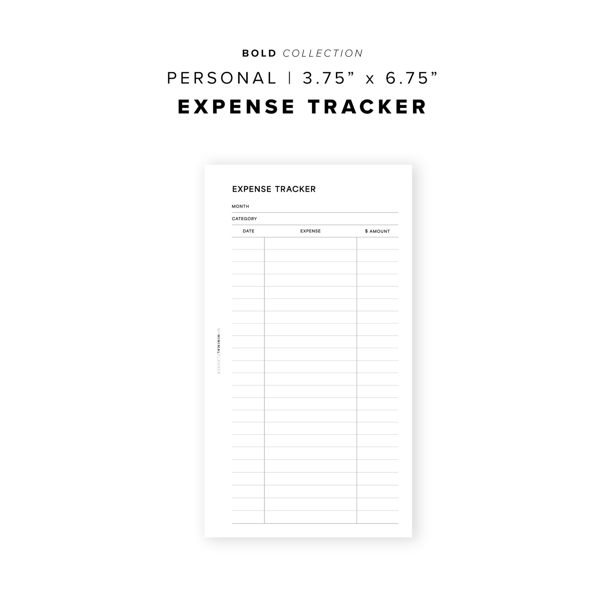 PR226 - Expense Tracker V3 - Printable Insert
