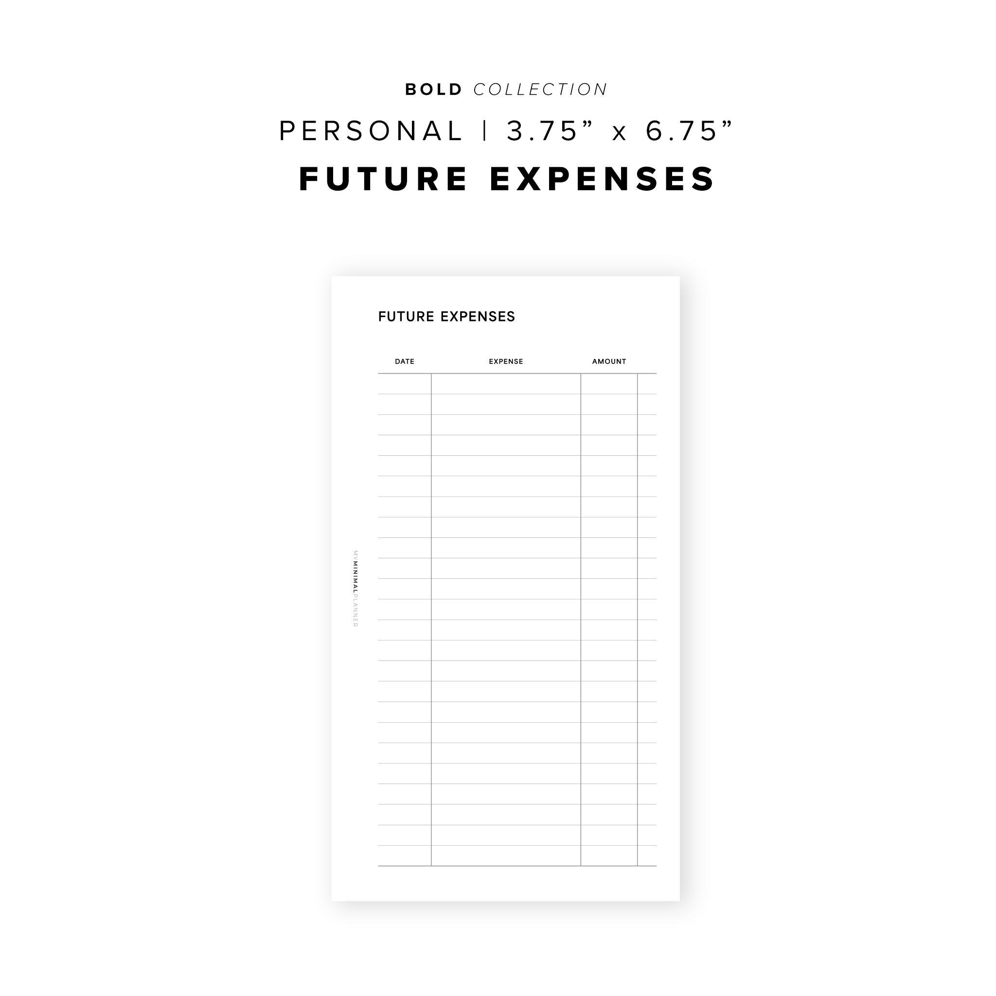 PR292 - Future Expenses - Printable Insert