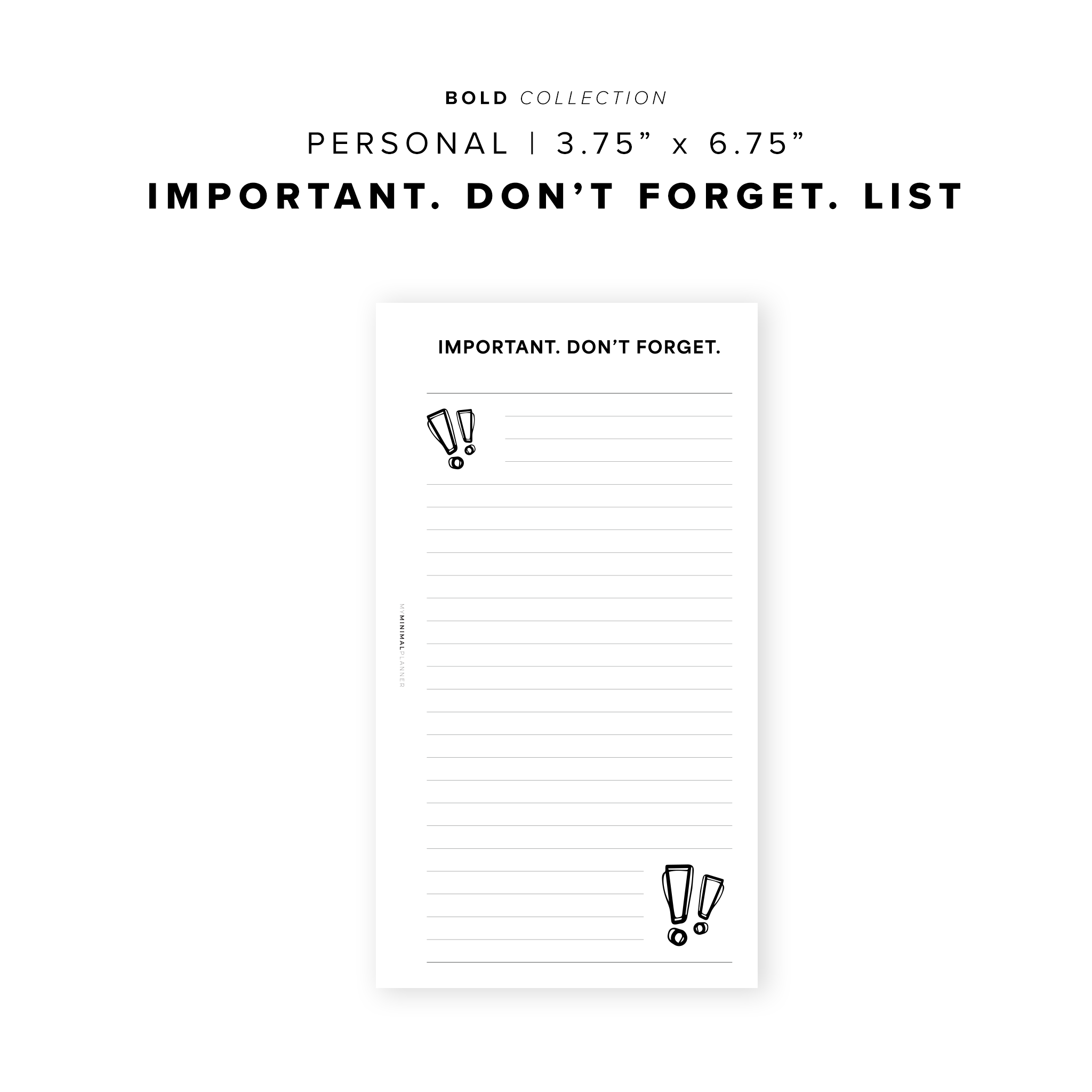PR231 Important Don T Forget List Printable Insert My Minimal