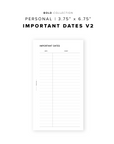 PR323 - Important Dates V2 - Printable Insert