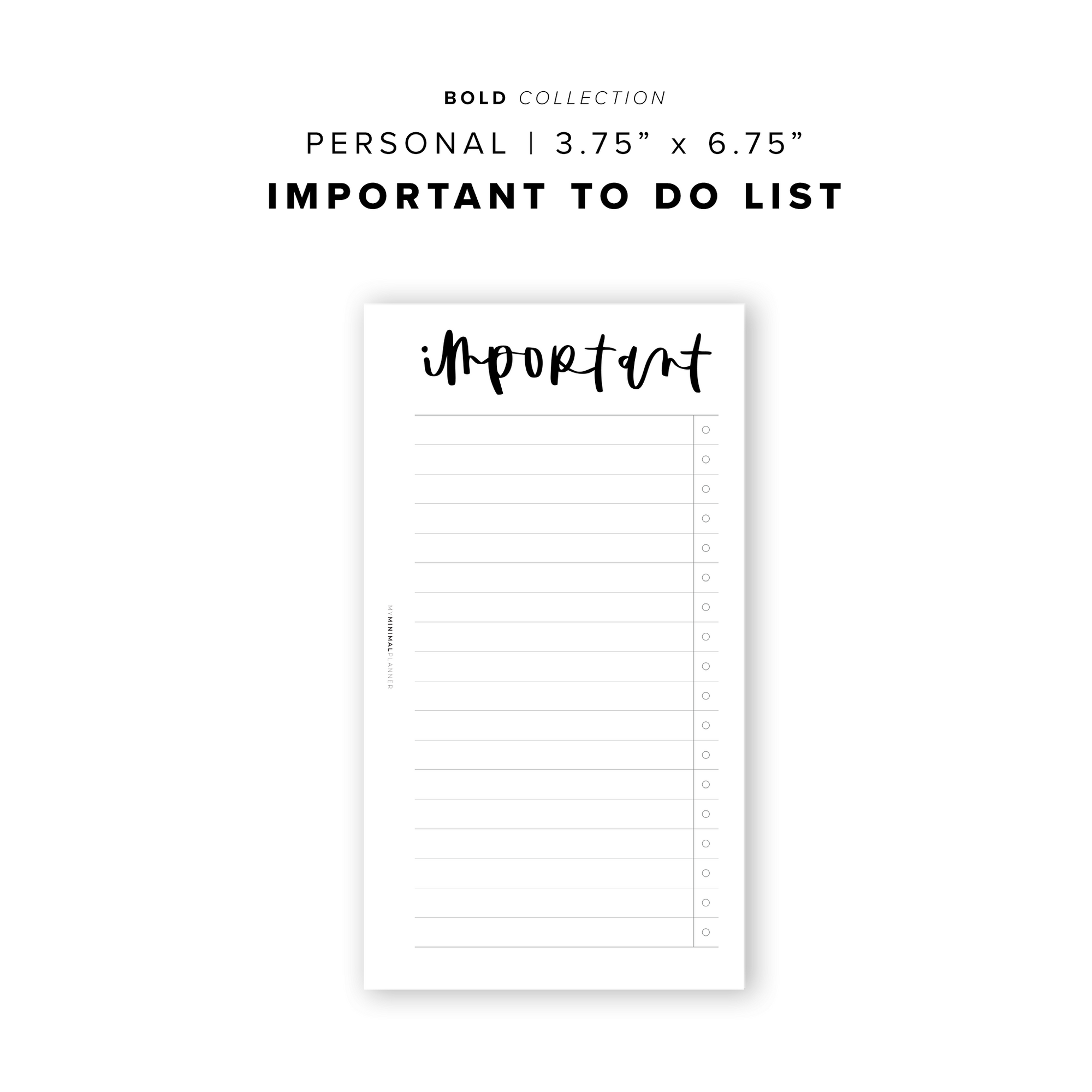 PR353 - Important To Do - Printable Insert