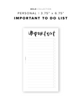 PR353 - Important To Do - Printable Insert