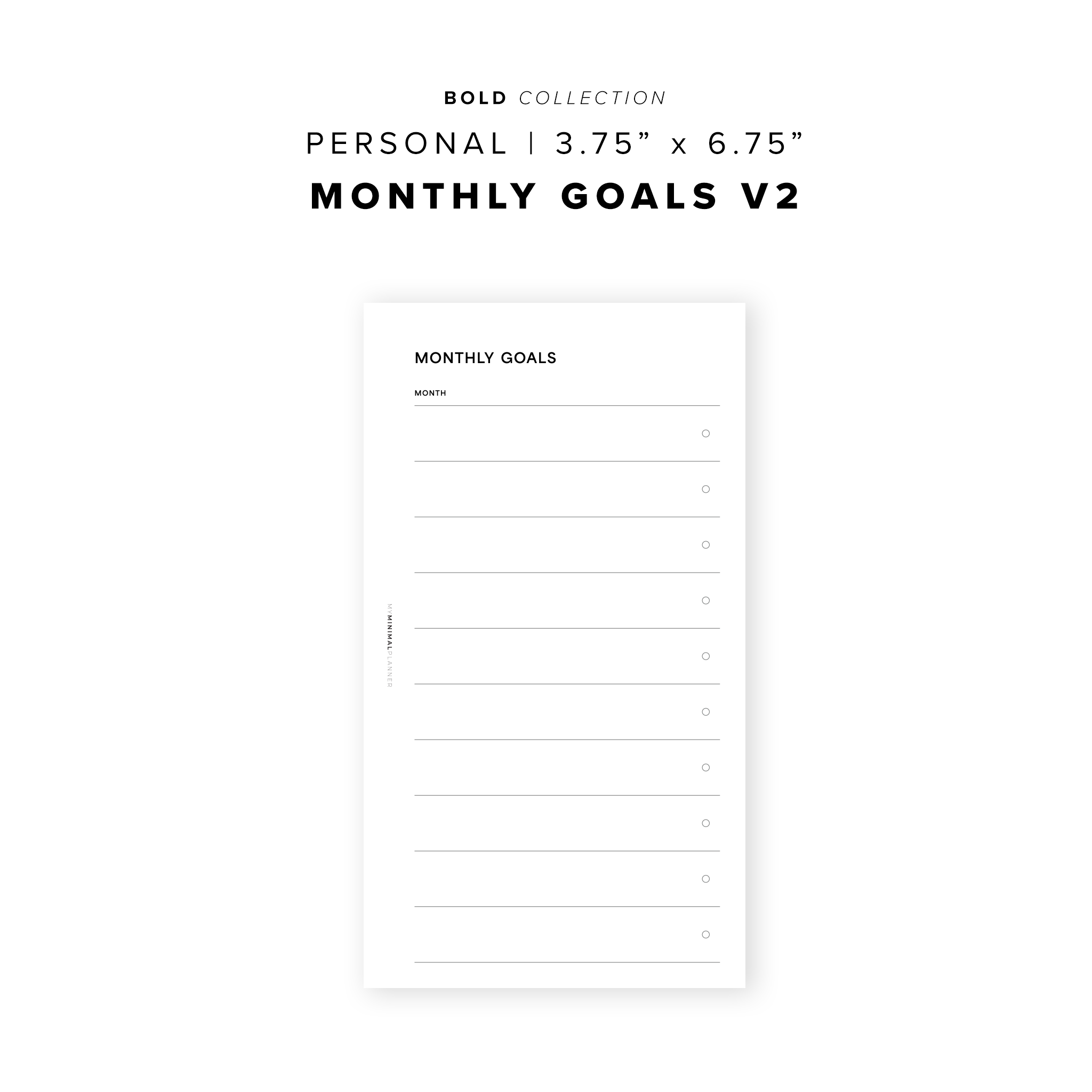 PR324 - Monthly Goals V2 - Printable Insert