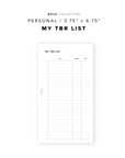 PR253 - My TBR List - Printable Insert