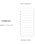 PR369 - Number List - Printable Insert