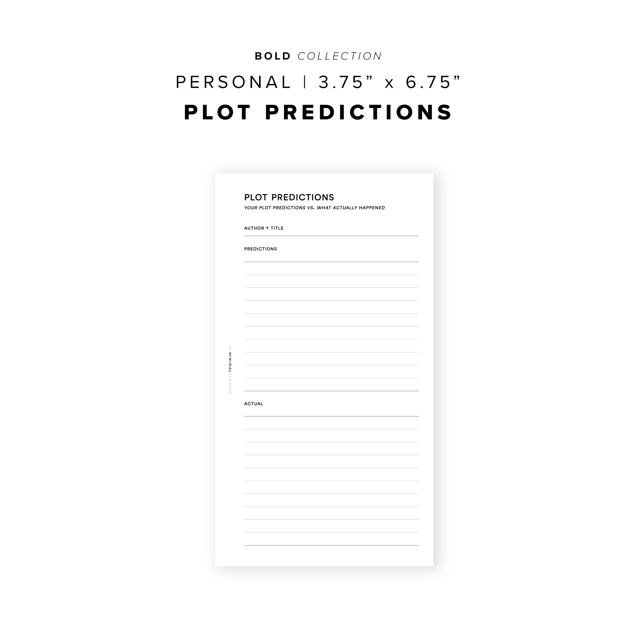 PR277 - Plot Predictions - Printable Insert