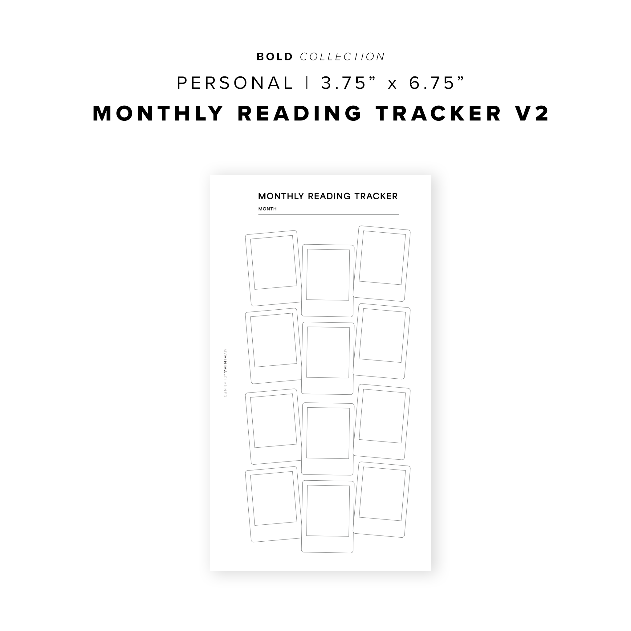 PR300 - Monthly Reading Tracker V2 - Printable Insert