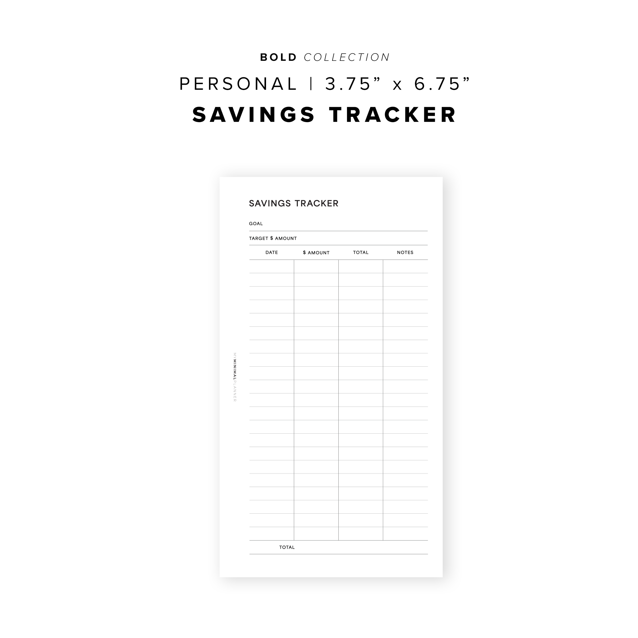 PR227 - Savings Tracker - Printable Insert