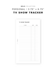 PR312 - TV Show Tracker - Printable Insert