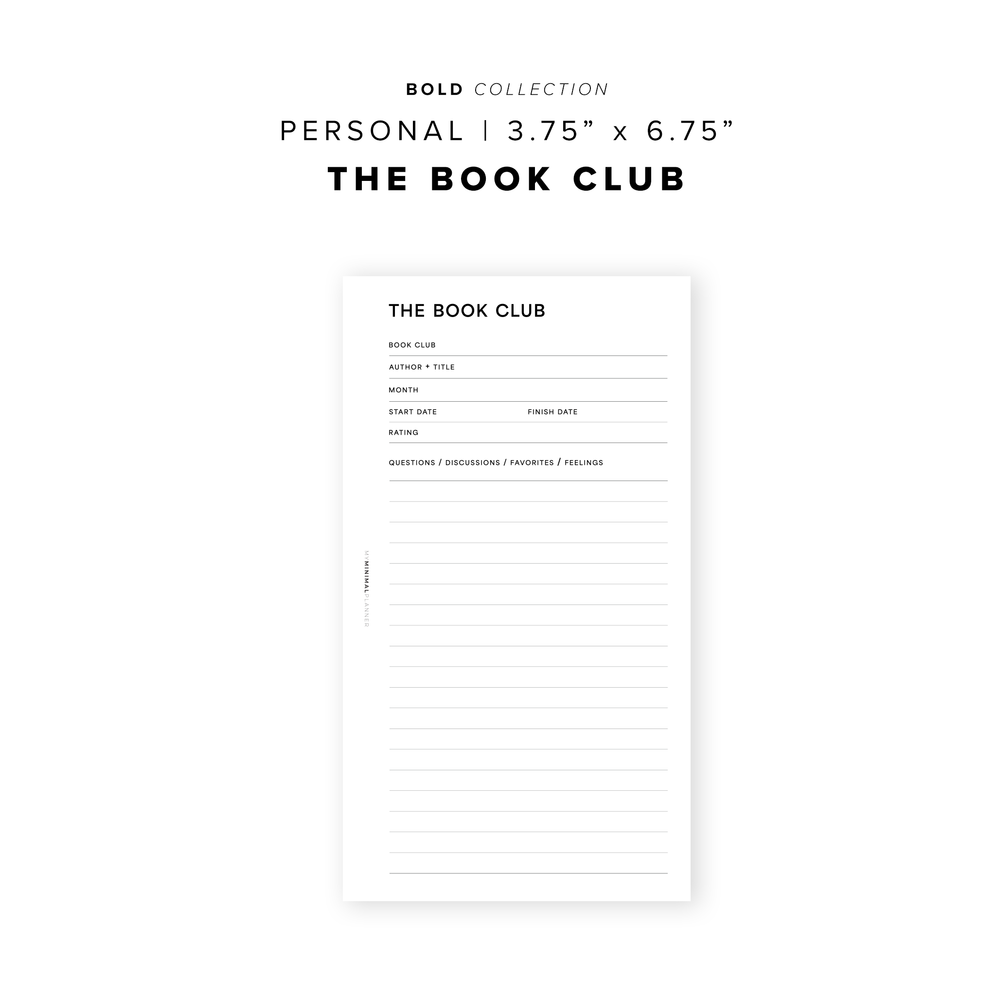 PR234 - The Book Club - Printable Insert