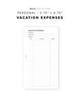 PR257 - Vacation Expenses - Printable Insert