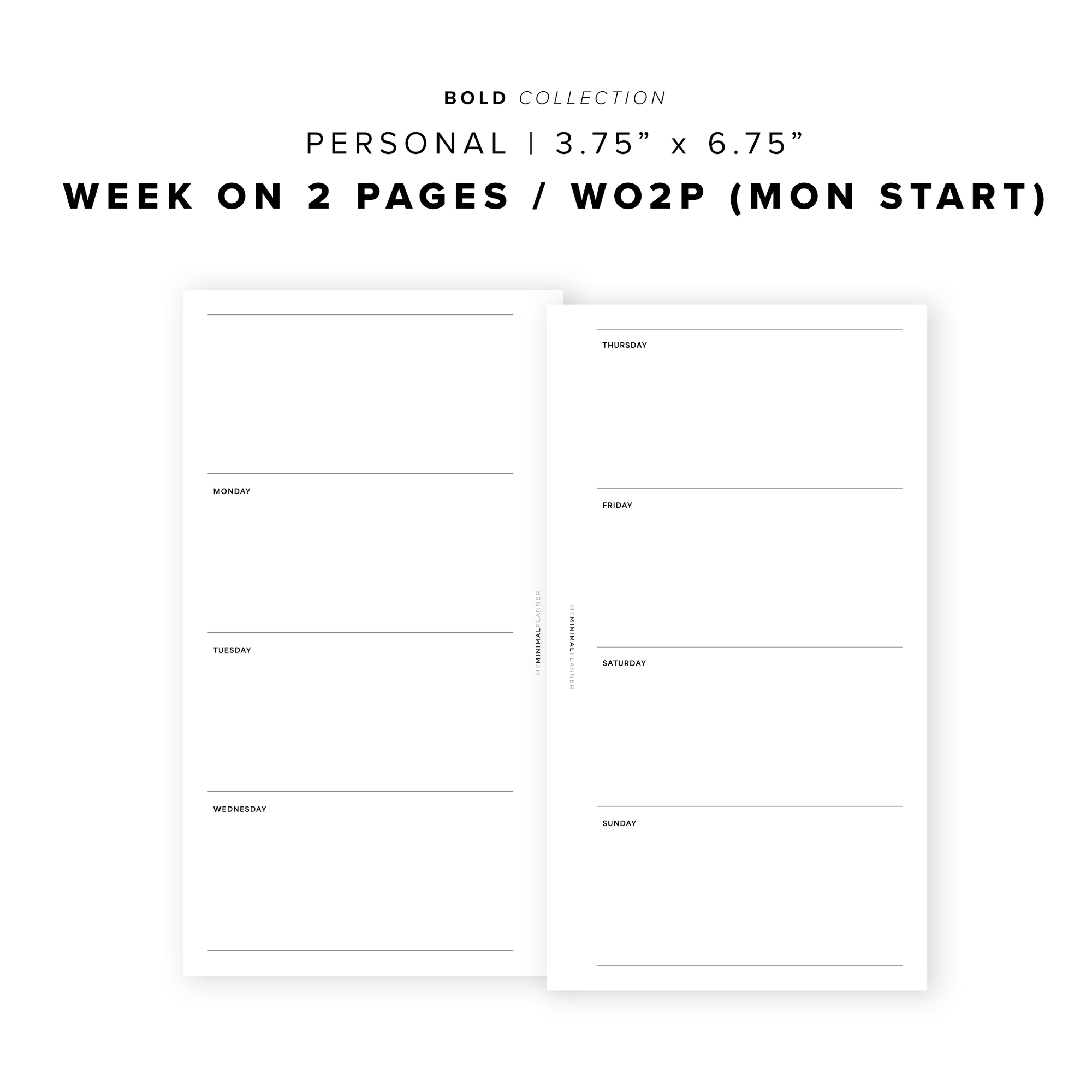 PR322 - Week on 2 Pages V3 (WO2P) - Printable Insert