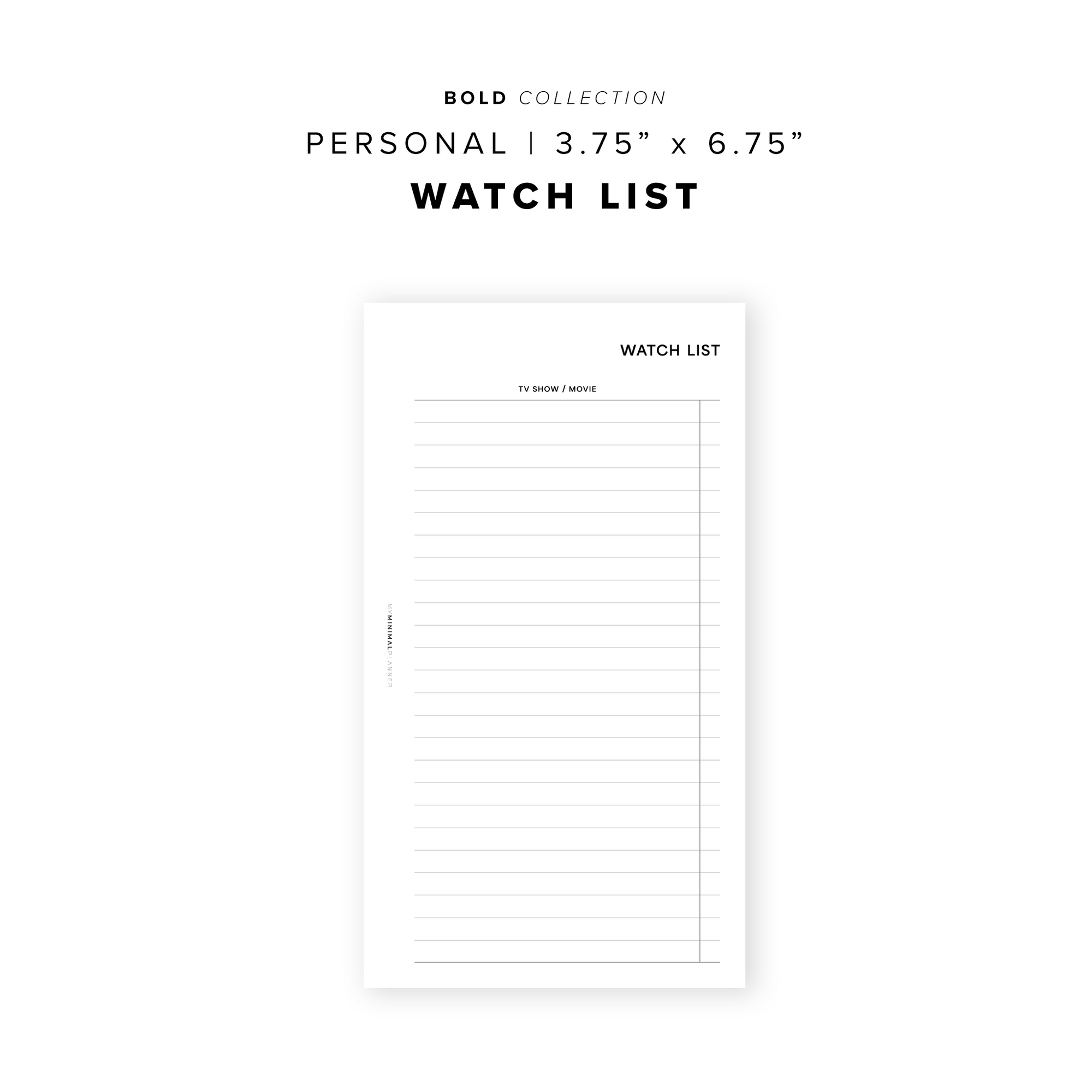 PR334 - Watchlist - Printable Insert