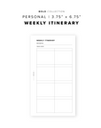 PR261 - Weekly Itinerary - Printable Insert