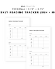 PR313 - Weekly Reading Tracker - Printable Insert