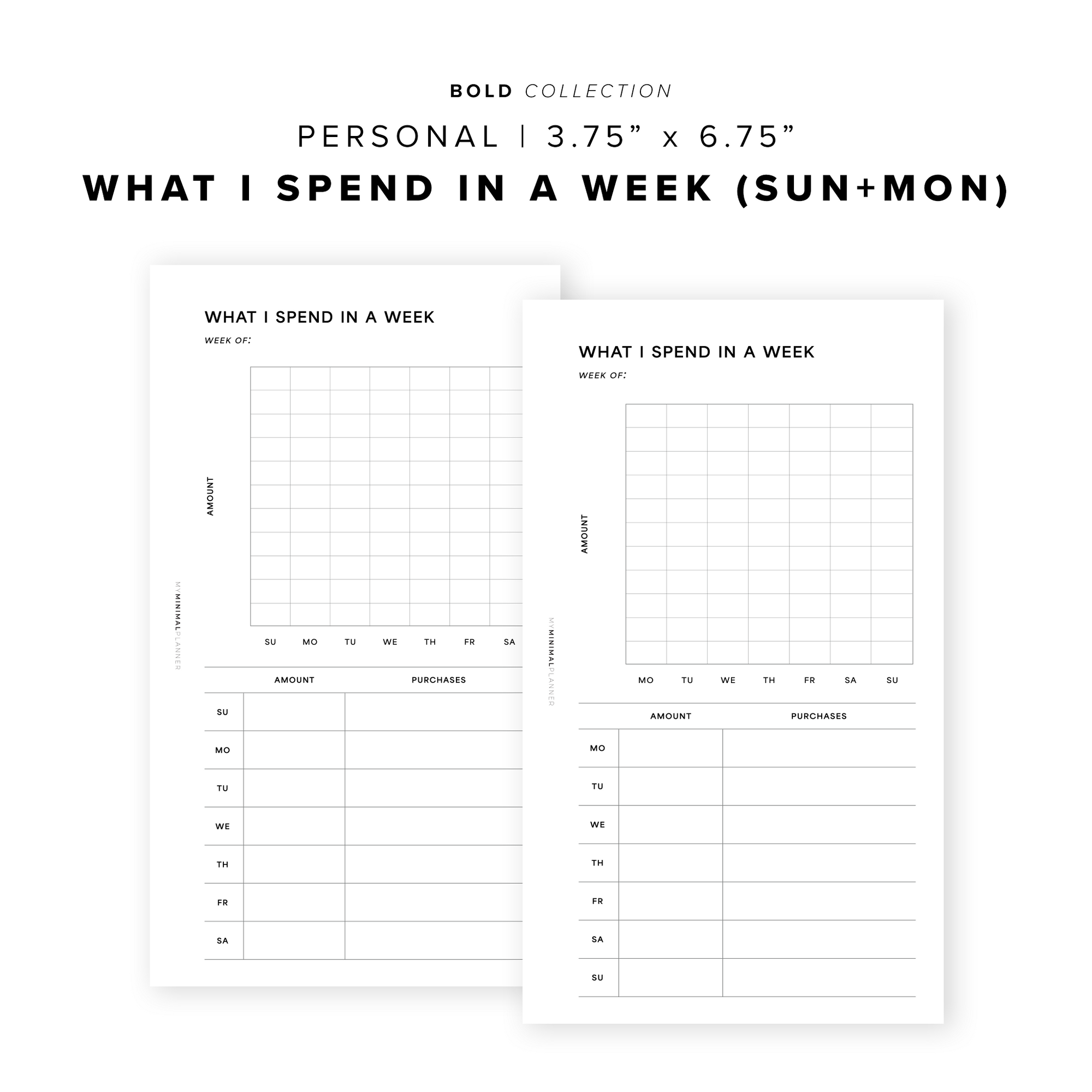 PR223 - What I Spend in a Week - Printable Insert