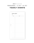 PR286 - Yearly Events - Printable Insert