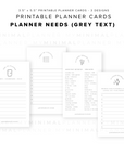 PPC23 - Planner Needs - Printable Planner Cards