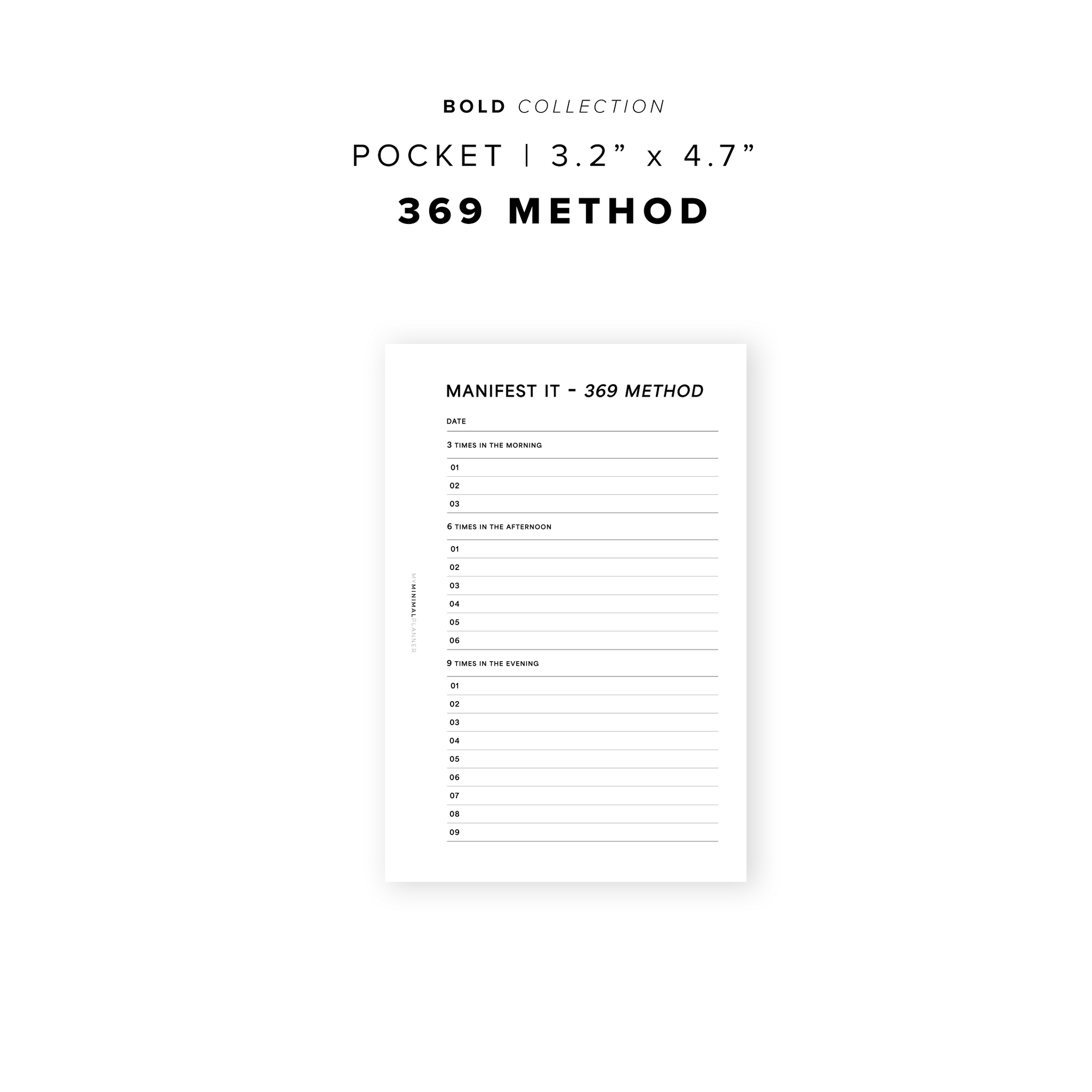 PR246 - 369 Manifest Method - Printable Insert – My Minimal Planner