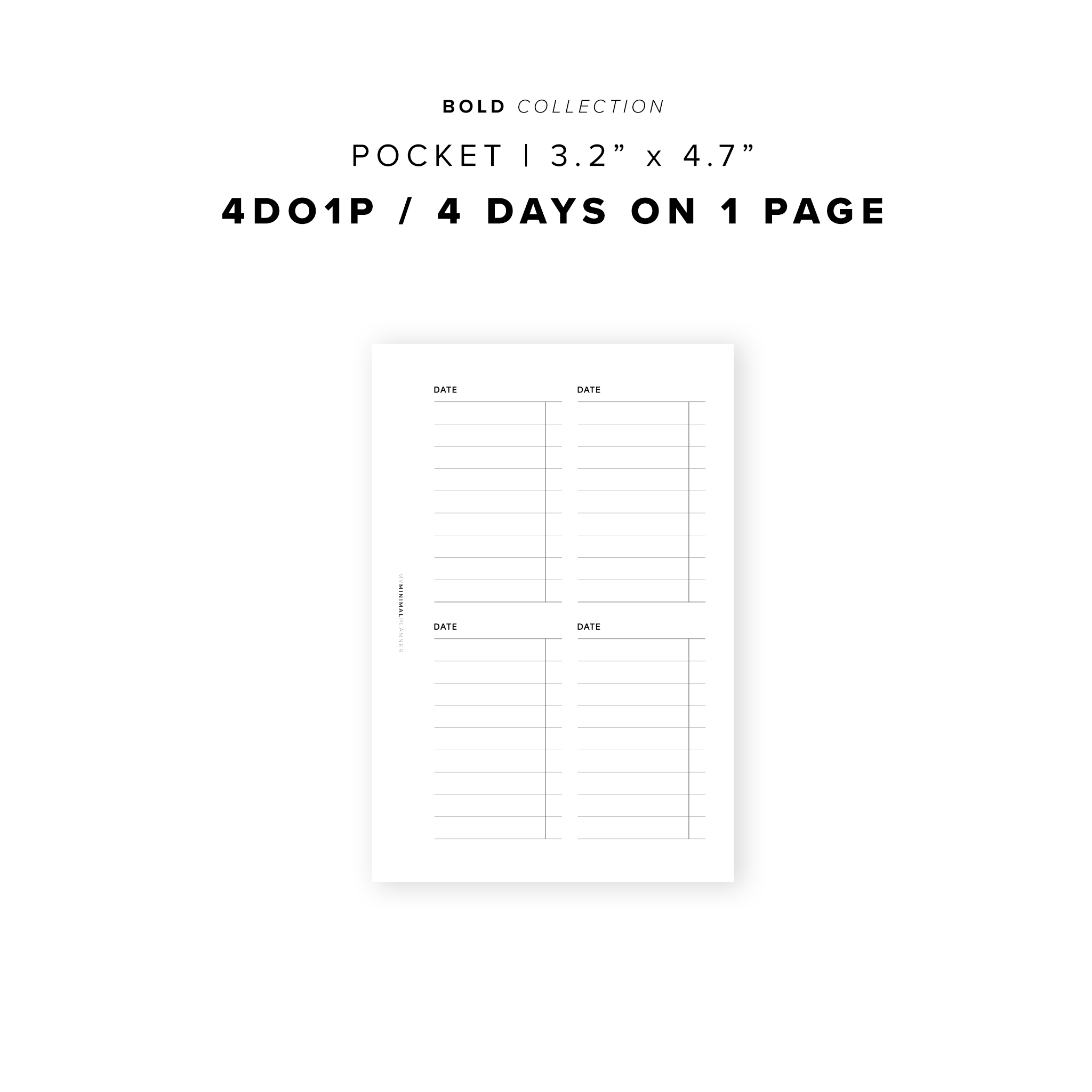 PR290 - 4DO1P / 4 days on one page - Printable Insert