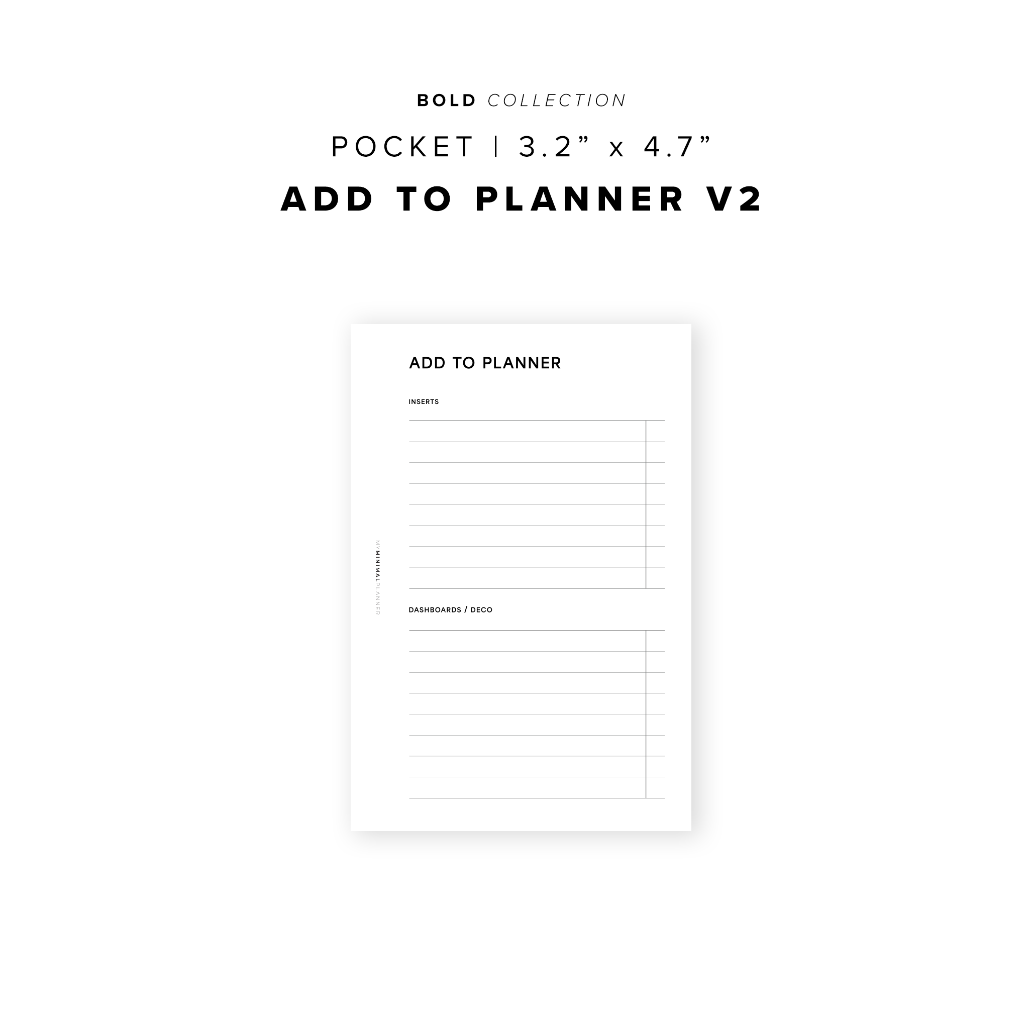 PR285 - Add to Planner V2 - Printable Insert