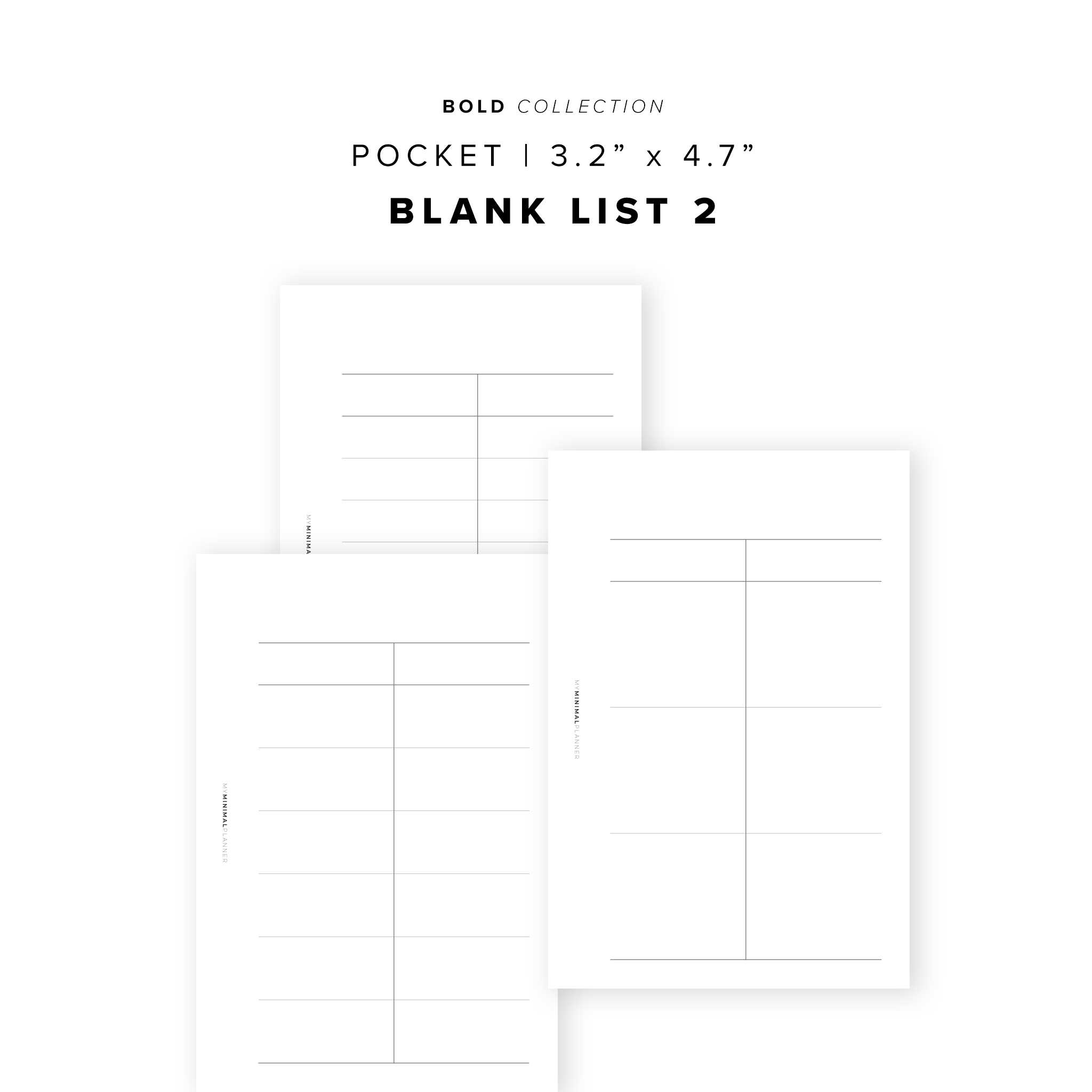 PR315 - Blank List 2 - Printable Insert