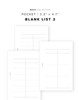 PR315 - Blank List 2 - Printable Insert